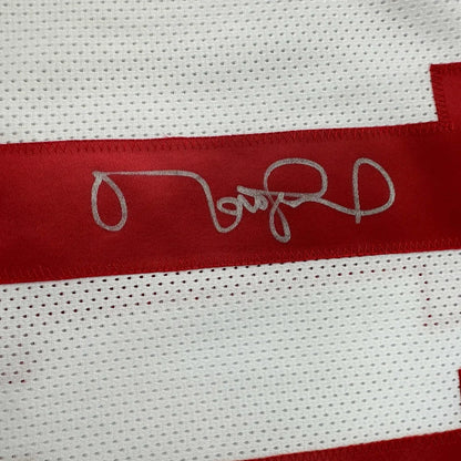 Autographed Matt Leinart USC white mesh custom jersey with red stripe
