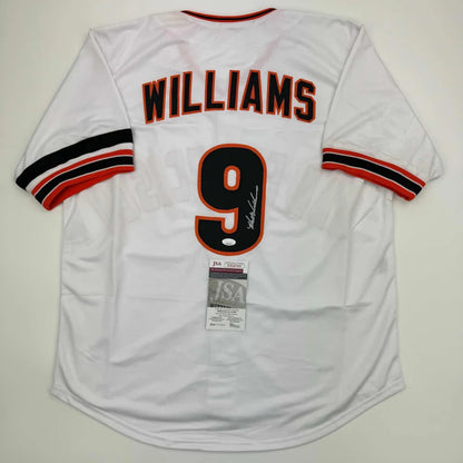 White custom jersey with Williams 9 autographed, PSA/DNA authenticated for sports fans