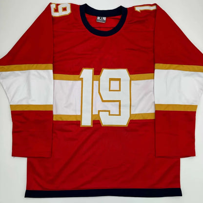 Red Tkachuk custom jersey with white and gold stripes from Professional Sports League