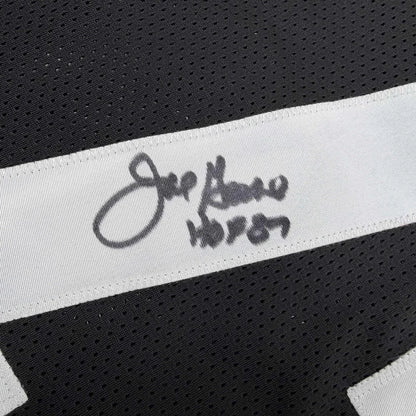 Autographed Mean Joe Greene black mesh jersey with white stripe, Pittsburgh Steelers HOF custom jersey
