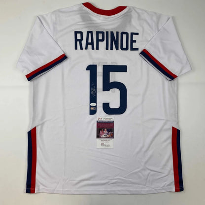 White Rapinoe 15 autographed professional sports league jersey with authenticity tags