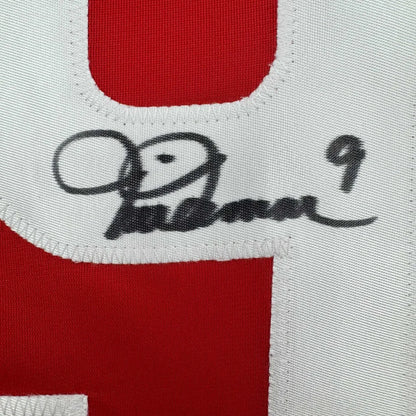 Autographed red and white custom jersey from Mia Hamm sports memorabilia collectors dream