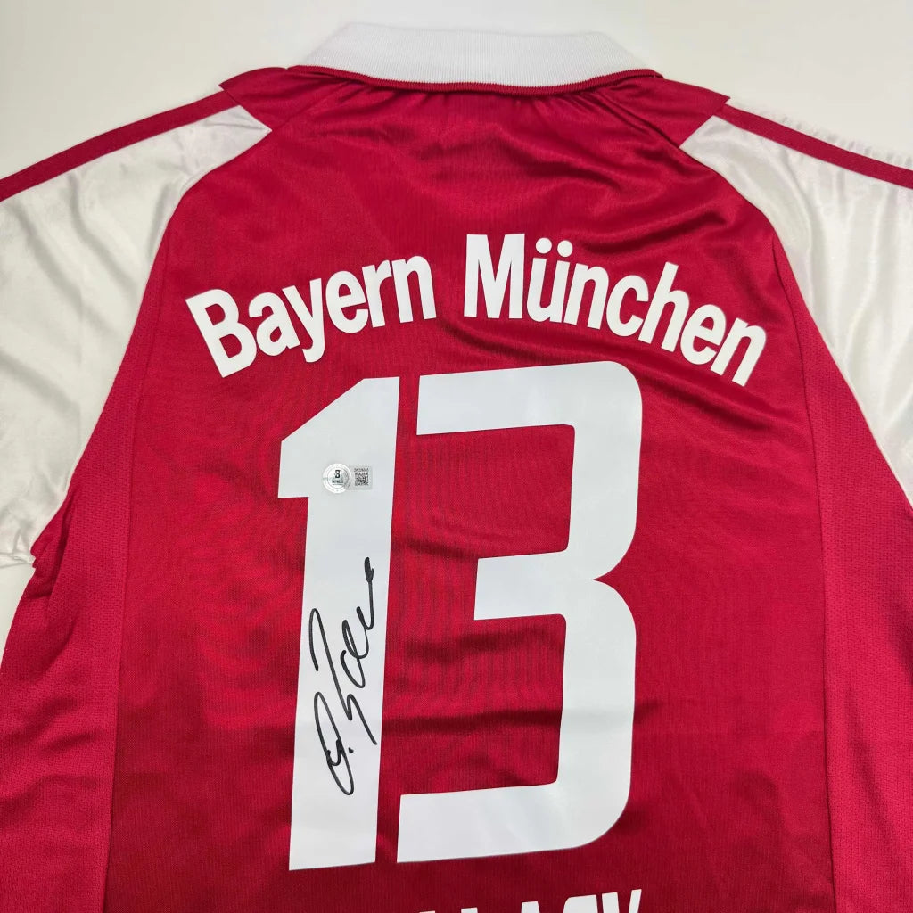 Autographed Michael Ballack FC Bayern Munich Red Soccer Futbol Jersey Beckett BAS COA | Certified Authentic Signed Memorabilia | vintageantiquesgifts.com