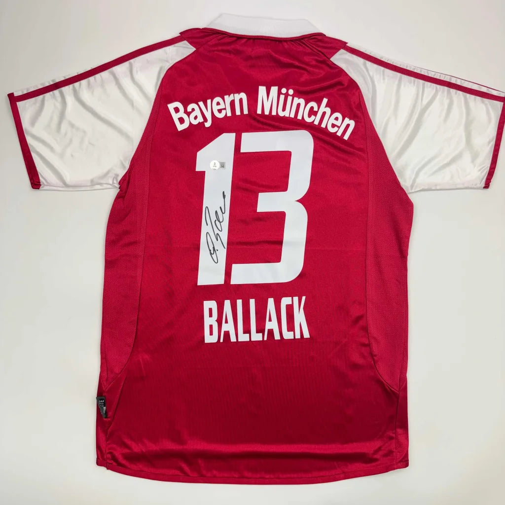Autographed Michael Ballack FC Bayern Munich Red Soccer Futbol Jersey Beckett BAS COA | Hall of Fame Sports Memorabilia | vintageantiquesgifts.com