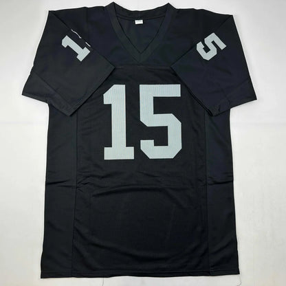 Autographed Michael Crabtree Oakland Las Vegas Black Football Jersey JSA COA | Authenticated Signed Sports Jersey | vintageantiquesgifts.com