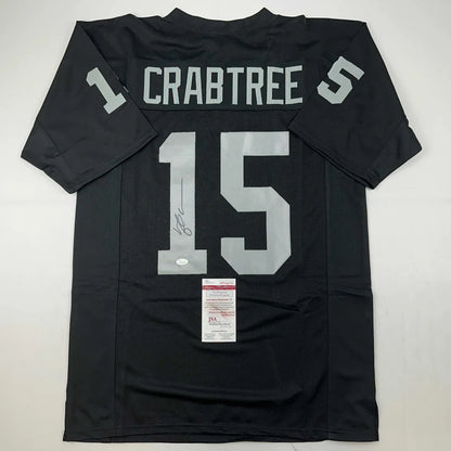 Autographed Michael Crabtree Oakland Las Vegas Black Football Jersey JSA COA | Hall of Fame Sports Memorabilia | vintageantiquesgifts.com