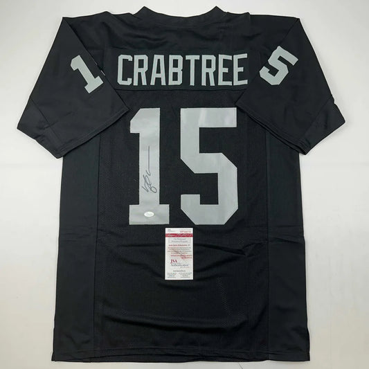 Autographed Michael Crabtree Oakland Las Vegas Black Football Jersey JSA COA | Hall of Fame Sports Memorabilia | vintageantiquesgifts.com