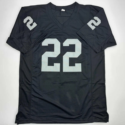 Black custom jersey with Michael Haynes HOF number 22 for sports league