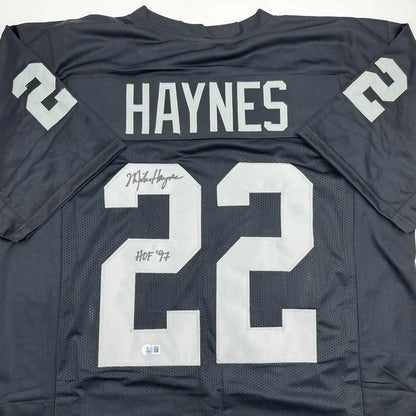Custom jersey Michael Haynes HOF autographed black Oakland Raiders 22