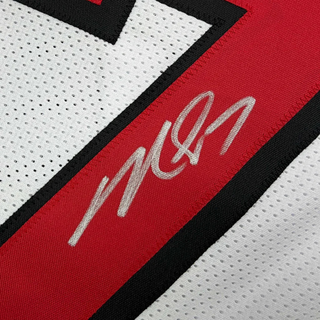 Autographed Michael Vick Atlanta Falcons white custom jersey, Beckett COA