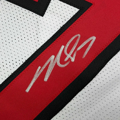 Autographed Michael Vick Atlanta Falcons white custom jersey, Beckett COA