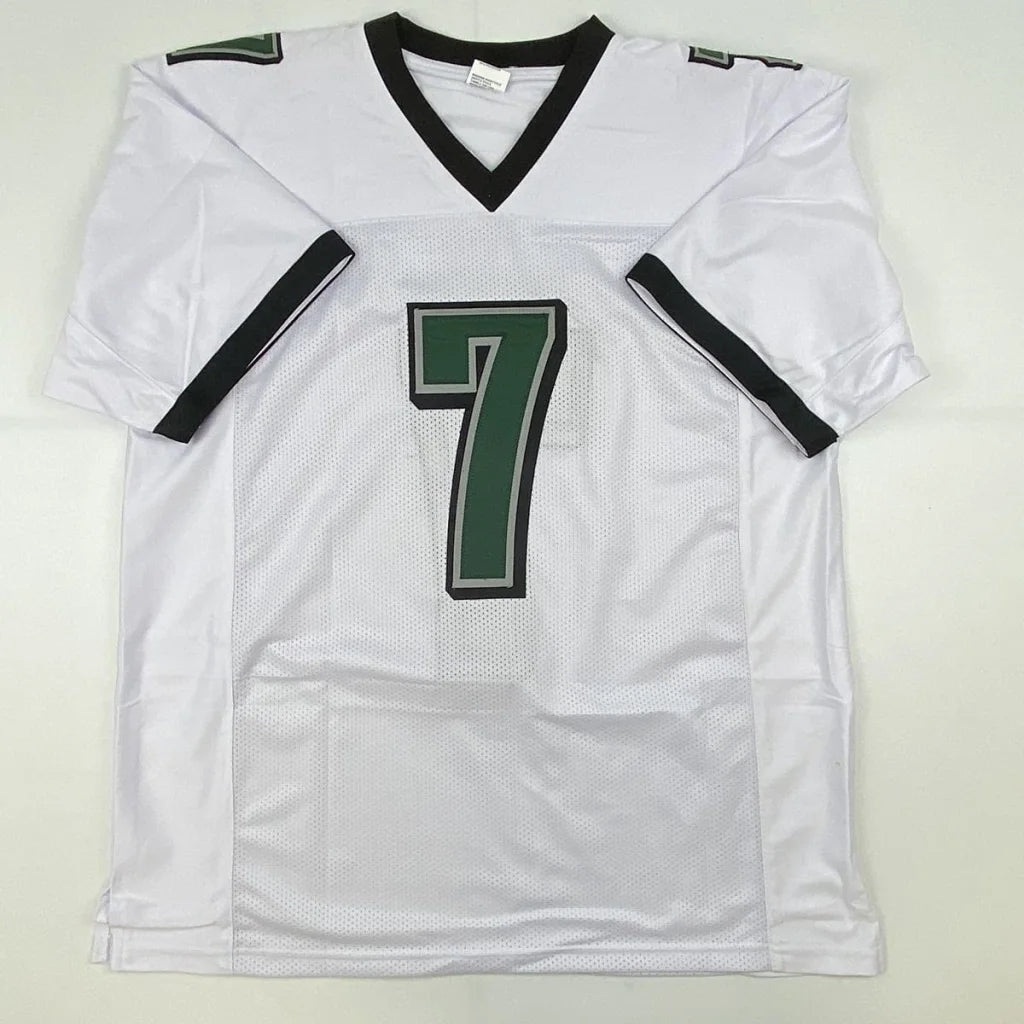 Autographed Michael Mike Vick Philadelphia White Football Jersey Beckett BAS COA | Authenticated Signed Sports Jersey | vintageantiquesgifts.com