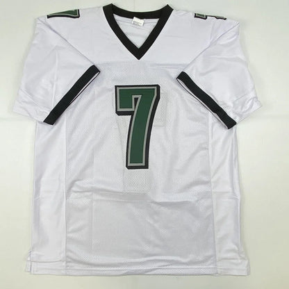 Autographed Michael Mike Vick Philadelphia White Football Jersey Beckett BAS COA | Authenticated Signed Sports Jersey | vintageantiquesgifts.com