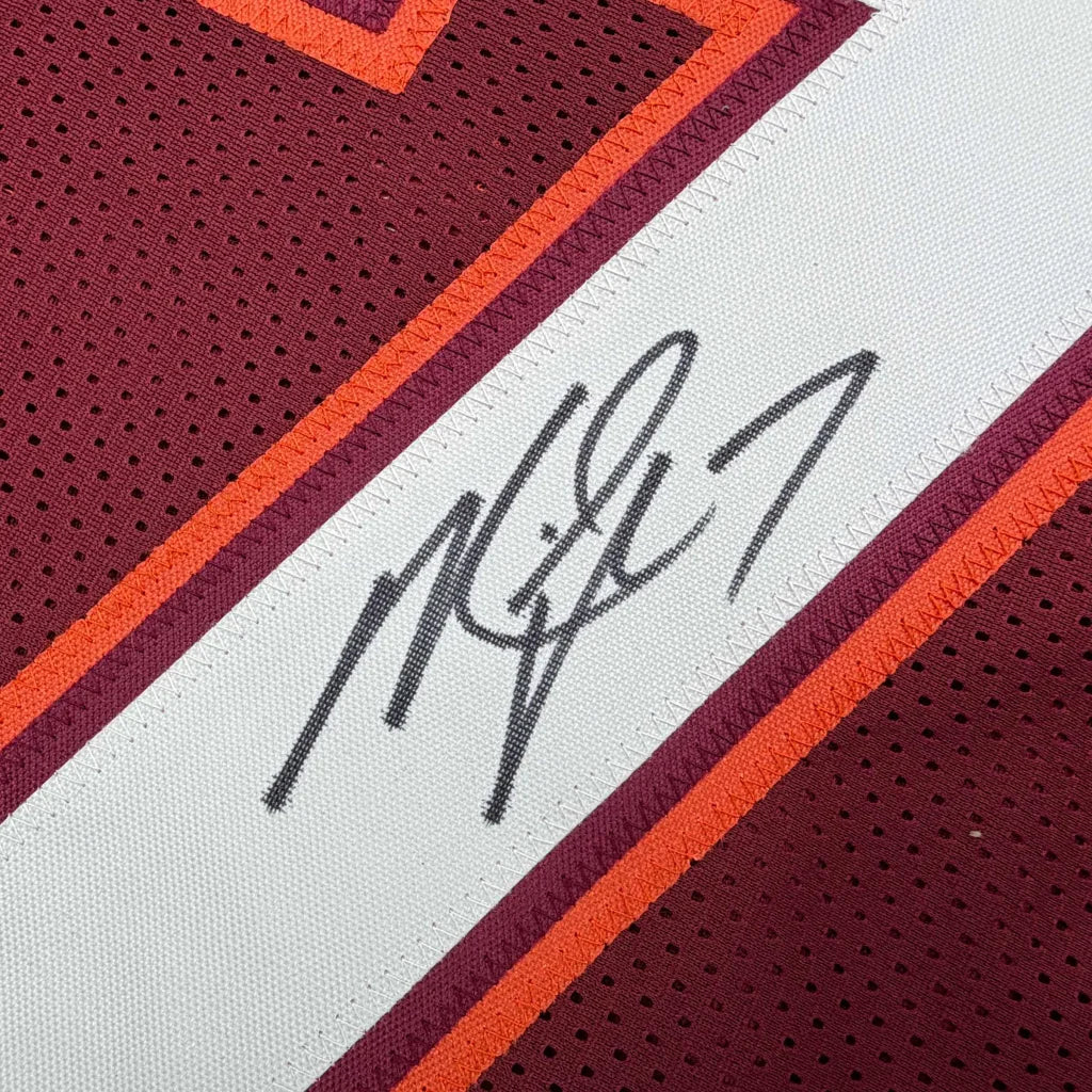 Michael Vick autographed Virginia Tech maroon custom jersey, black ink signature