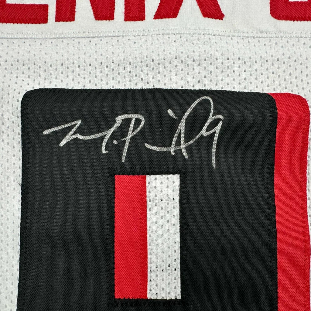 Autographed Michael Penix Jr. Atlanta White Football Jersey Beckett BAS COA | Authenticated Signed Sports Jersey | vintageantiquesgifts.com
