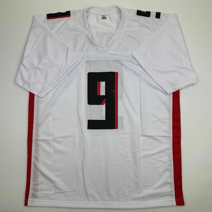 Autographed Michael Penix Jr. Atlanta White Football Jersey Beckett BAS COA | Authenticated Signed Sports Jersey | vintageantiquesgifts.com