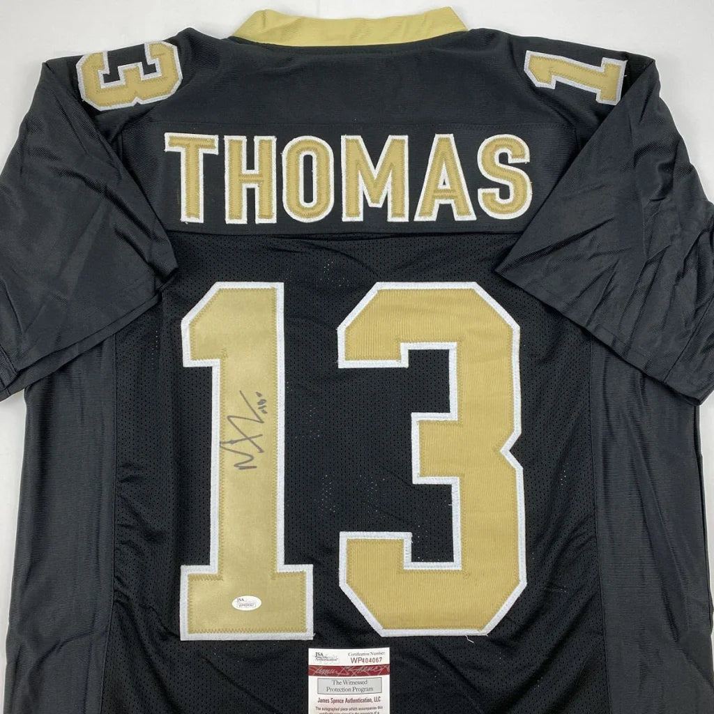 Autographed Michael Thomas New Orleans Black Football Jersey JSA COA | Certified Authentic Signed Memorabilia | vintageantiquesgifts.com