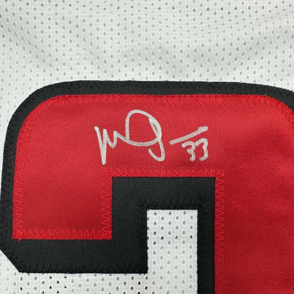 Autographed Michael Turner Atlanta White Football Jersey Beckett BAS COA | Authenticated Signed Sports Jersey | vintageantiquesgifts.com