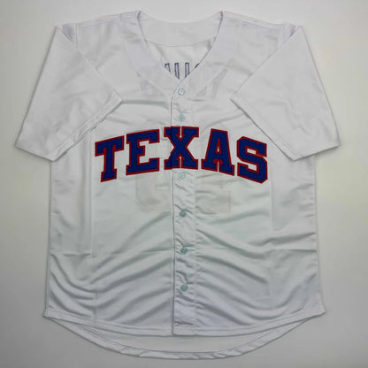 Autographed Michael Young Texas White Baseball Jersey JSA COA | Authenticated Signed Sports Jersey | vintageantiquesgifts.com