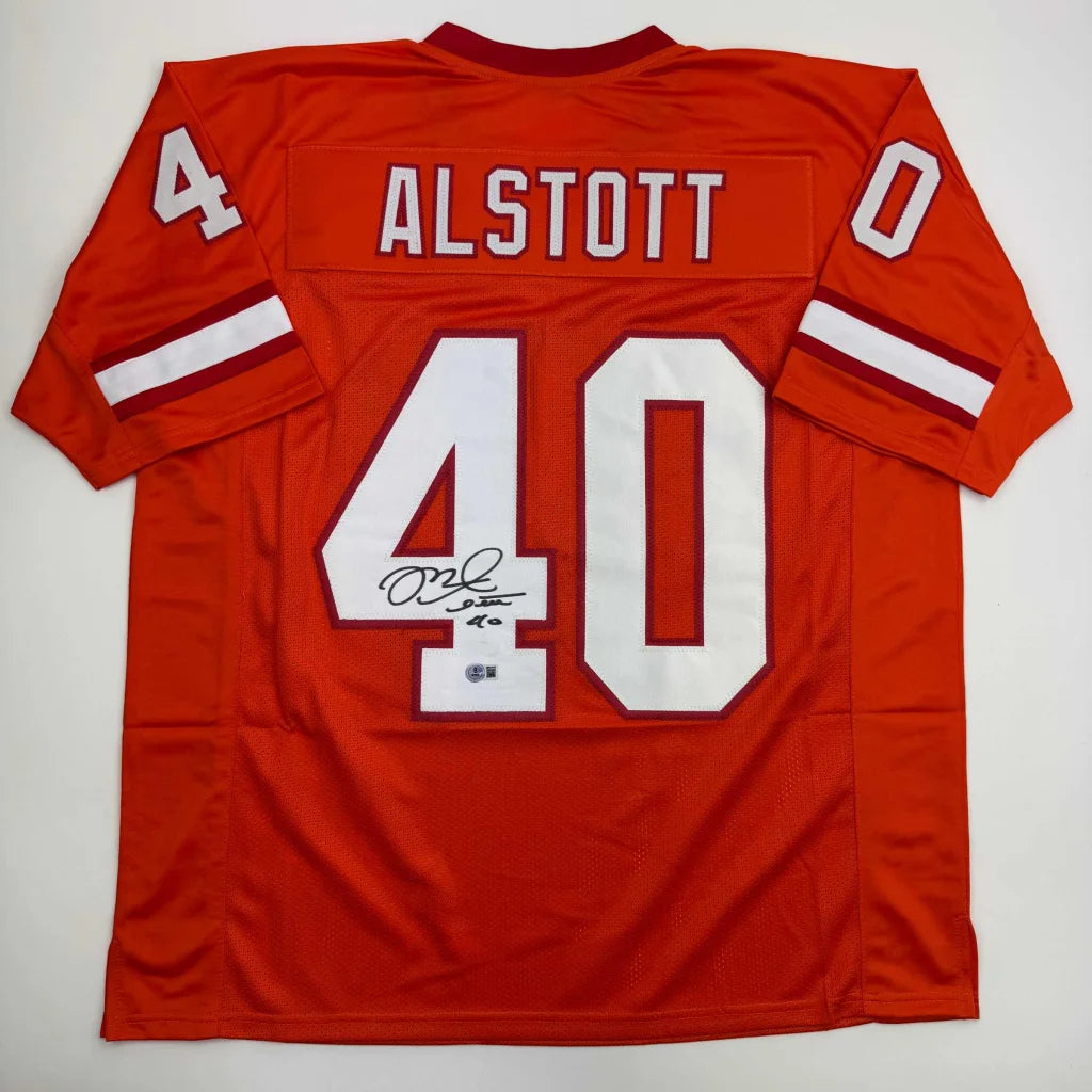 Signed Mike Alstott #40 Tampa Bay custom jersey, pro sports league, Beckett COA