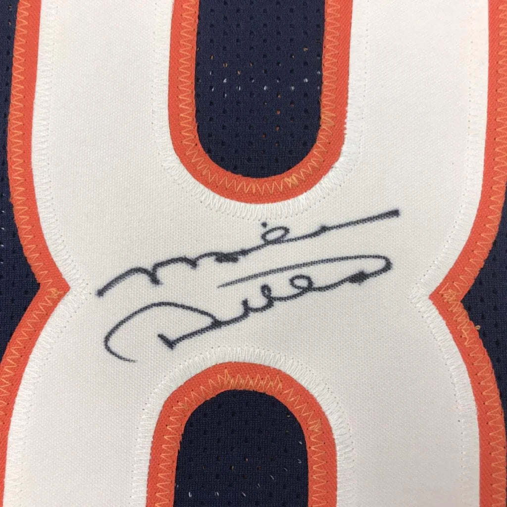 Signed custom sports jersey with number 8 and orange trim from professional sports league