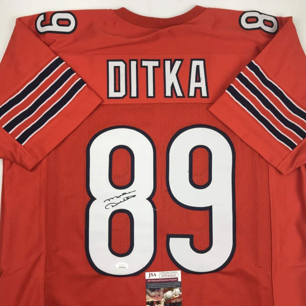 Autographed Mike Ditka Chicago Bears custom jersey back, number 89