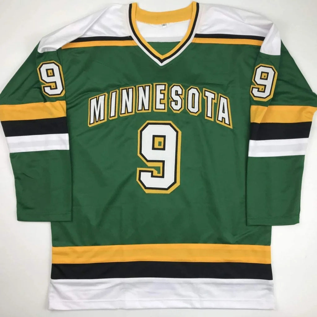 Autographed Mike Modano green Minnesota custom jersey number 9