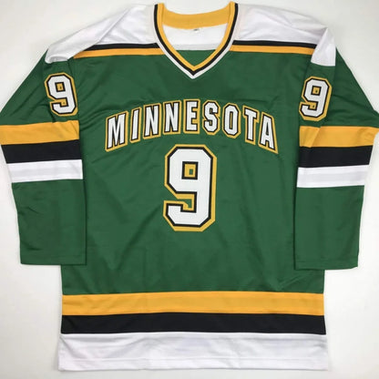 Autographed Mike Modano green Minnesota custom jersey number 9