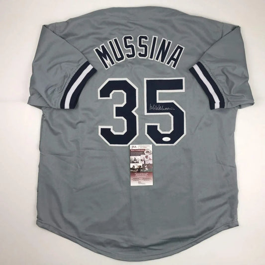 Autographed grey custom jersey from Professional Sports League with Mussina 35 lettering
