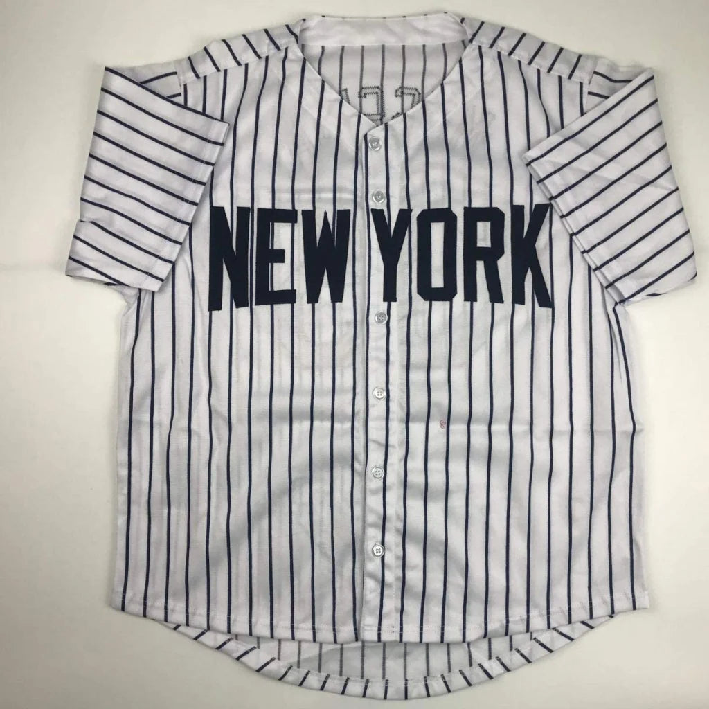 Autographed Mike Mussina New York Pinstripe Baseball Jersey JSA COA | Authenticated Signed Sports Jersey | vintageantiquesgifts.com