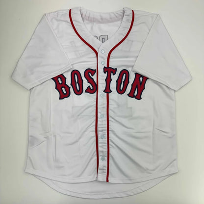 Autographed Mike Napoli Boston Red Sox White Baseball Jersey JSA COA | Authenticated Signed Sports Jersey | vintageantiquesgifts.com
