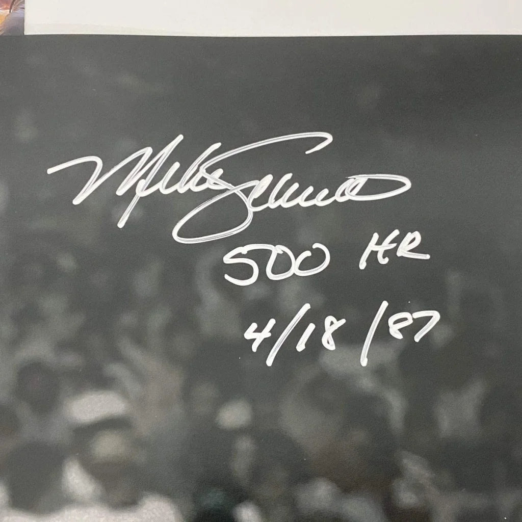 Autographed Mike Schmidt 500th HR Inscribed Philadelphia Phillies 16x20 Baseball Photo JSA COA | Certified Authentic Signed Memorabilia | vintageantiquesgifts.com