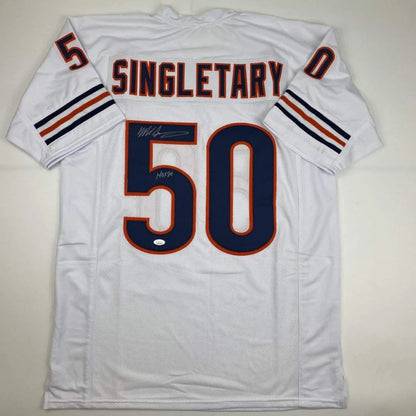 Autographed Mike Singletary HOF 98 Chicago White Football Jersey JSA COA | Hall of Fame Sports Memorabilia | vintageantiquesgifts.com