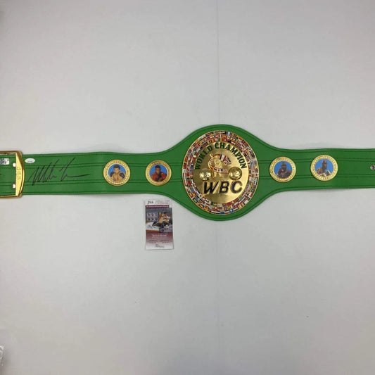 Autographed Mike Tyson WBC Green Boxing Replica Championship Belt JSA COA | Hall of Fame Sports Memorabilia | vintageantiquesgifts.com