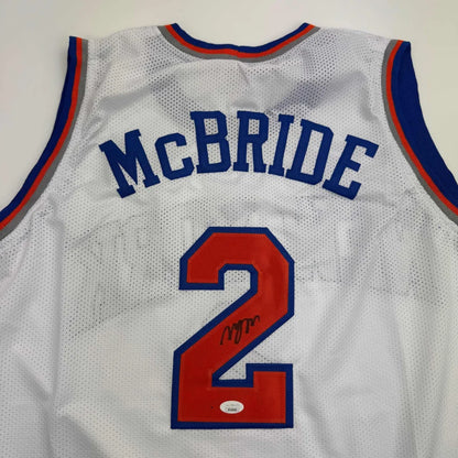 White Miles Deuce McBride custom jersey with autograph for professional sports fans