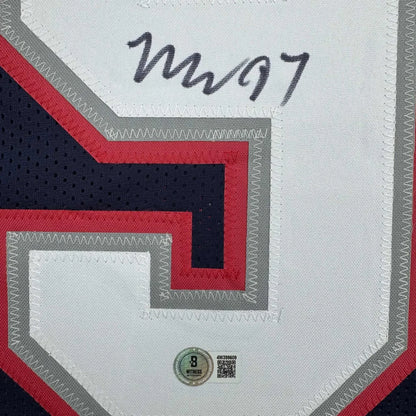 Autographed Milton Williams New England Blue Football Jersey Beckett BAS COA | Authenticated Signed Sports Jersey | vintageantiquesgifts.com