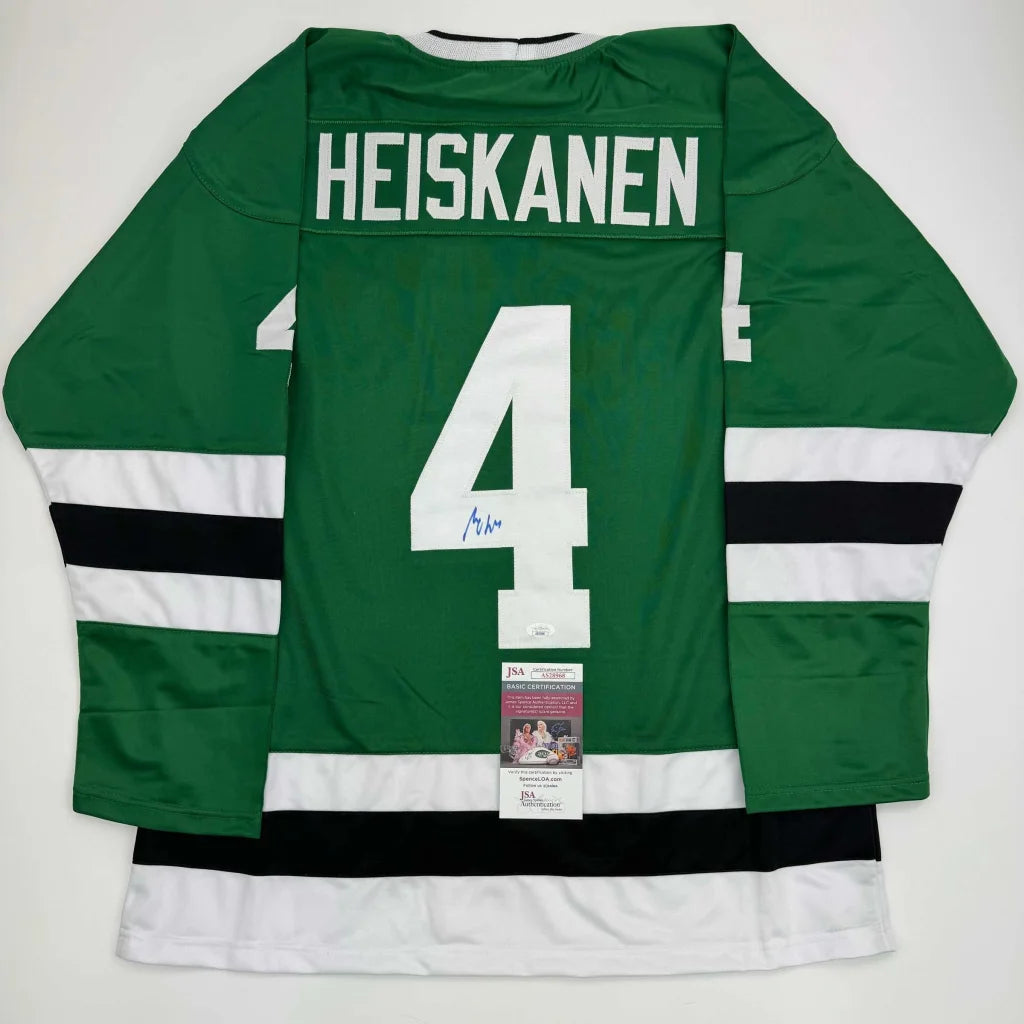 Autographed Miro Heiskanen Dallas Green Retro Hockey Jersey JSA COA | Hall of Fame Sports Memorabilia | vintageantiquesgifts.com