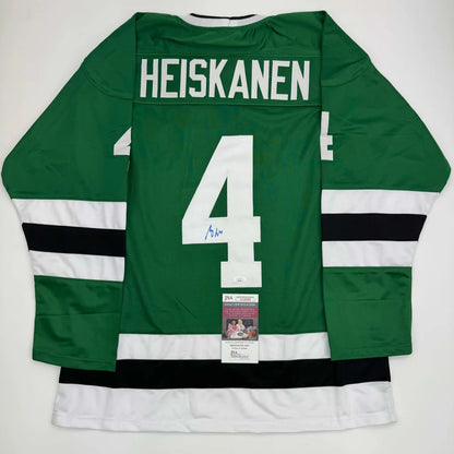 Autographed Miro Heiskanen Dallas Green Retro Hockey Jersey JSA COA | Hall of Fame Sports Memorabilia | vintageantiquesgifts.com
