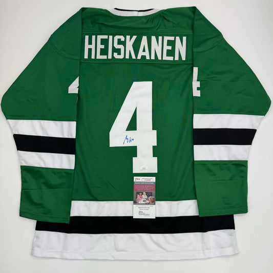 Autographed Miro Heiskanen Dallas Green Retro Hockey Jersey JSA COA | Hall of Fame Sports Memorabilia | vintageantiquesgifts.com