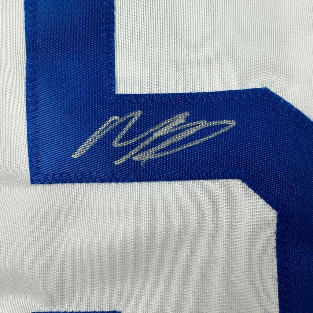 Autographed Mookie Betts white LA Dodgers custom jersey with silver signature, JSA COA