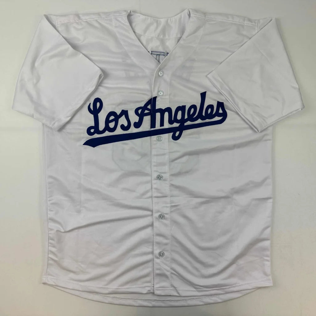 Autographed Mookie Betts white Los Angeles Dodgers custom jersey