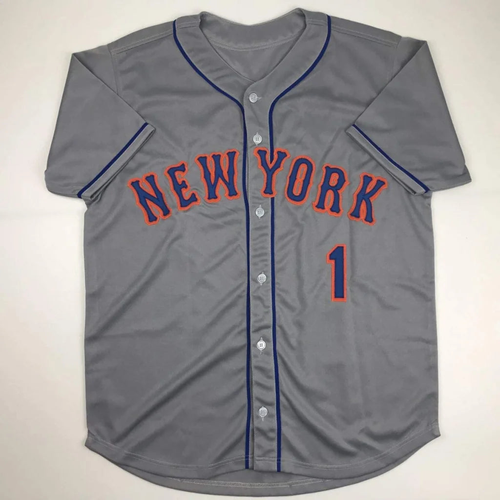 Gray custom jersey with blue trim and New York lettering for professional sports fans