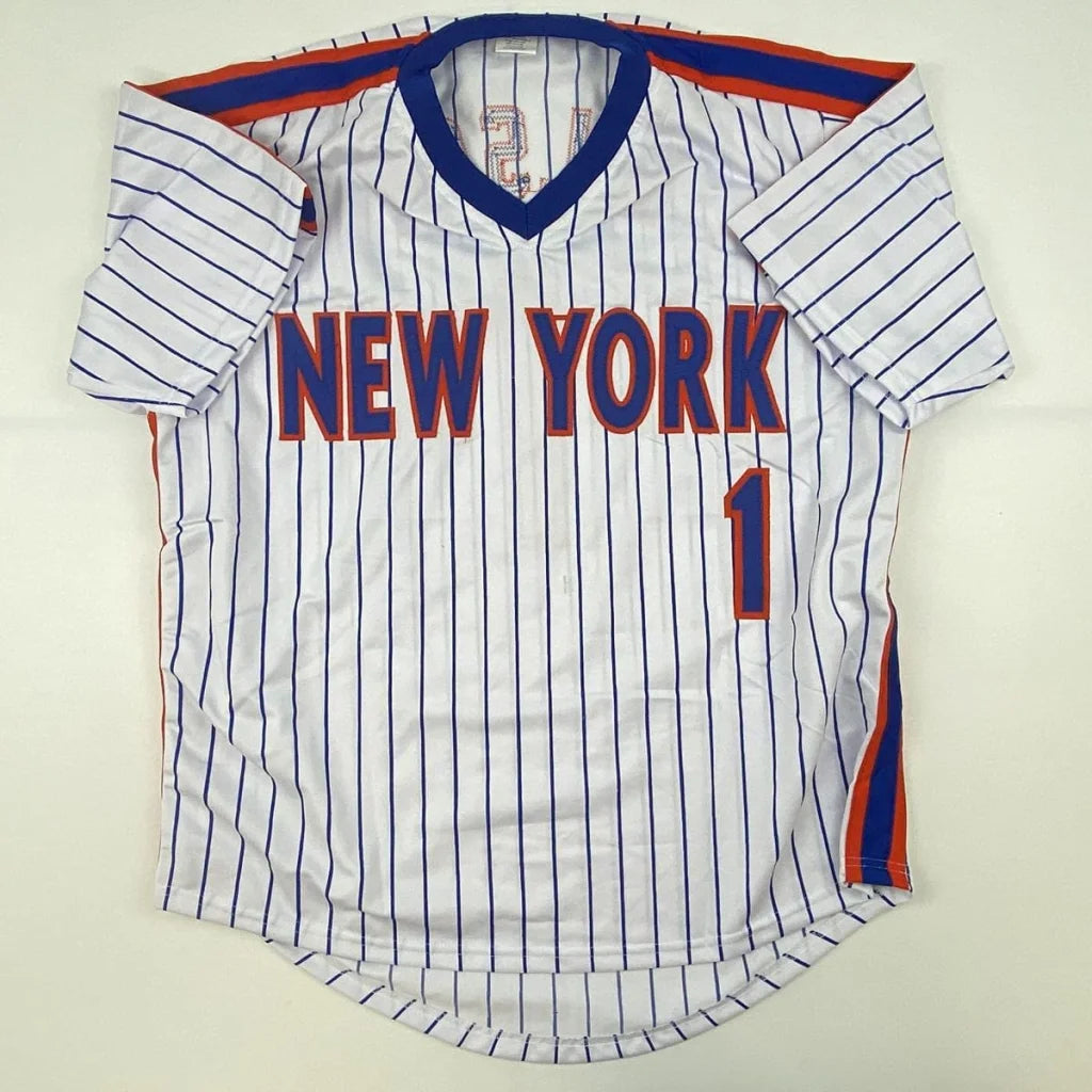 Autographed Mookie Wilson New York Pinstripe Baseball Jersey JSA COA | Authenticated Signed Sports Jersey | vintageantiquesgifts.com