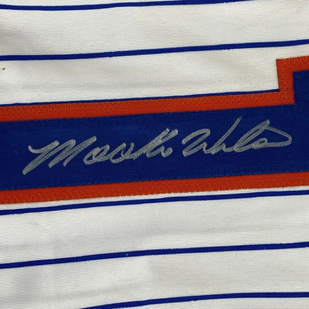 Autographed Mookie Wilson New York Pinstripe Baseball Jersey JSA COA | Authenticated Signed Sports Jersey | vintageantiquesgifts.com