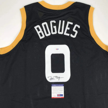 Autographed Muggsy Bogues Space Jam Monstars Black Basketball Jersey PSA/DNA COA | Certified Authentic Signed Memorabilia | vintageantiquesgifts.com