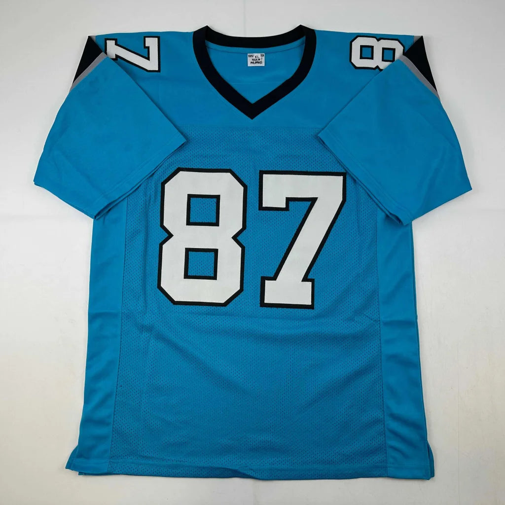 Autographed Muhsin Muhammad custom Carolina blue football jersey