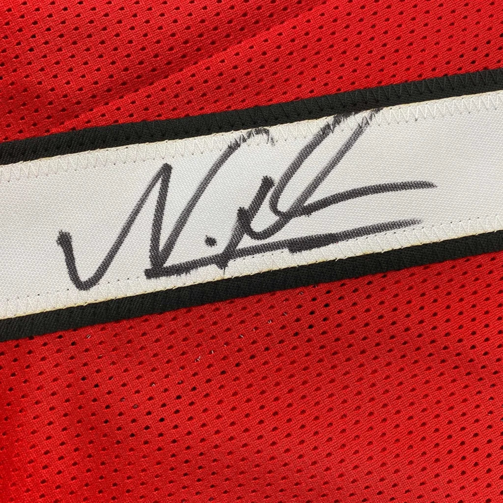 Kobe Bryant autographed red mesh basketball jersey, custom professional sports piece