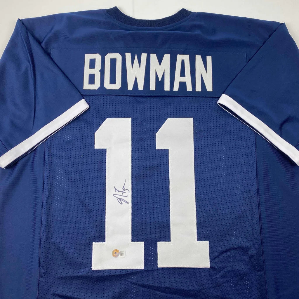 Autographed NaVorro Bowman Penn State Blue College Football Jersey Beckett BAS COA | Certified Authentic Signed Memorabilia | vintageantiquesgifts.com