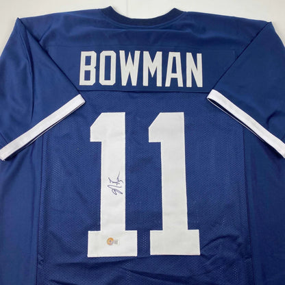 Autographed NaVorro Bowman Penn State Blue College Football Jersey Beckett BAS COA | Certified Authentic Signed Memorabilia | vintageantiquesgifts.com