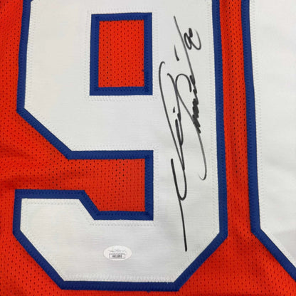 Orange and white Neil Smith custom jersey #9 with JSA COA